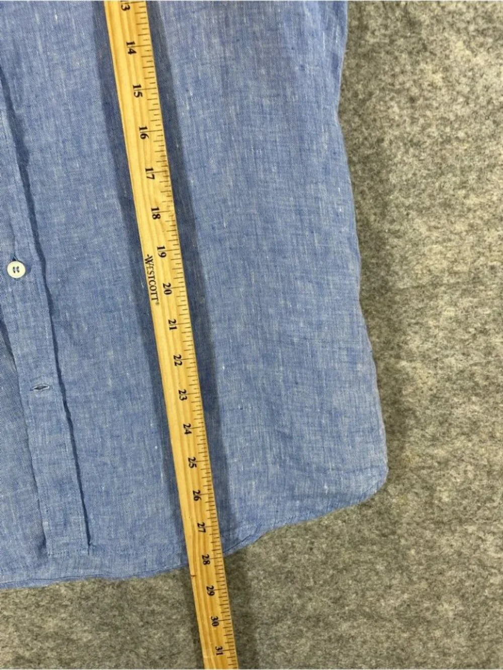 Banana Republic Linen Button Shirt Blue Medium Quiet Luxury Casual Summer